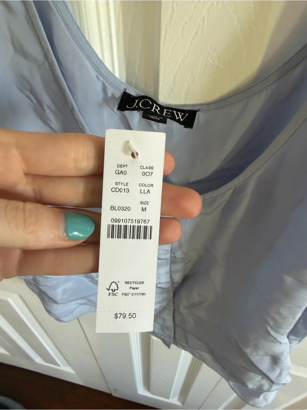 J.Crew Crepe Tank Cornflower Blue Size M